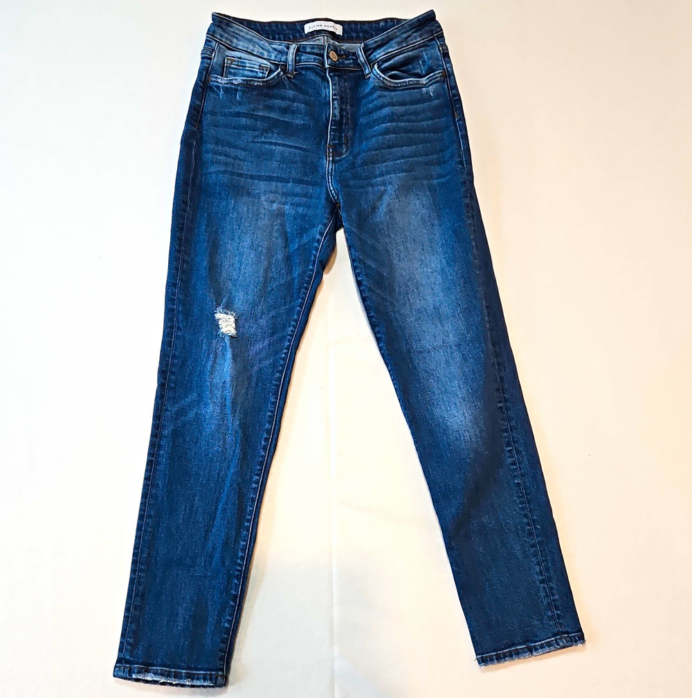 Flying Monkey Women’s Blue Medium Wash Skinny Stretch Distressed Jeans 28x28